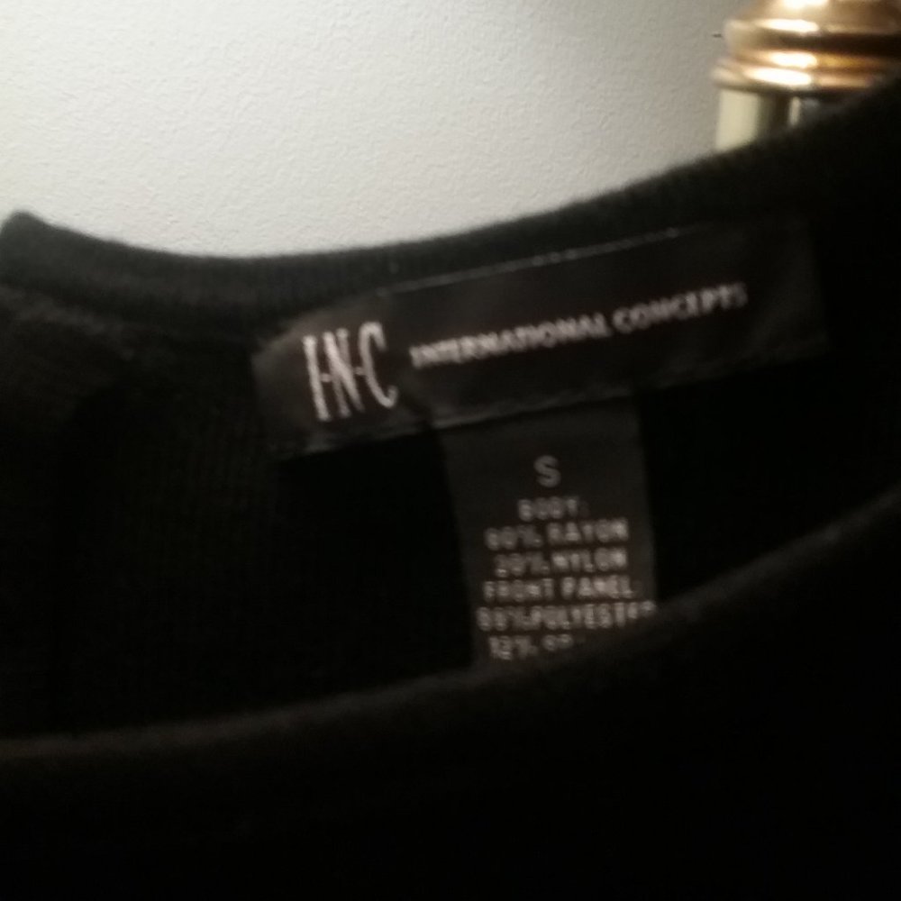 INC (International Concepts) Women's Knit/Faux Suede Black Dress Size Small